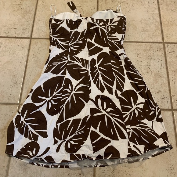 Daniel Laurent Strapless Tropical Leaf Mini Dress - L - Picture 5 of 6